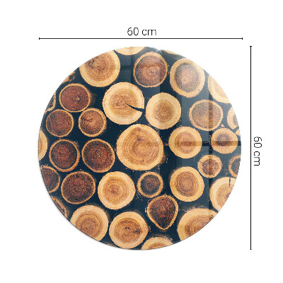 Round glass hearth for log burner Box with wooden frame