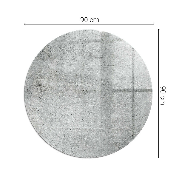 Round glass hearth Raw concrete in a minimalist style