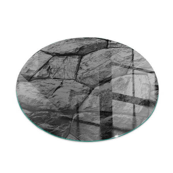 Round glass hearth Stone style in a natural version