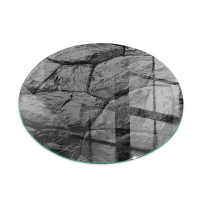 Round glass hearth Stone style in a natural version