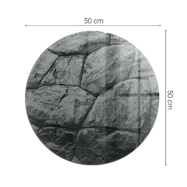 Round glass hearth Stone style in a natural version