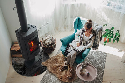 Round glass hearth Stone style in a natural version