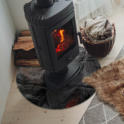 Round glass hearth Stone style in a natural version