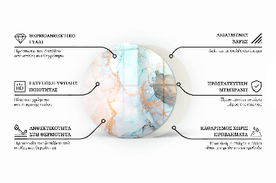 Round glass hearth for log burner Stone organic motif