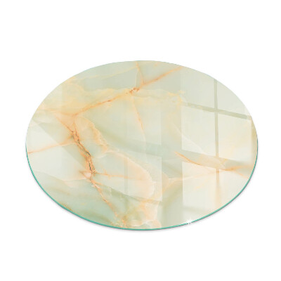 Round glass hearth Abstract marble motif