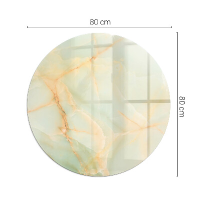 Round glass hearth Abstract marble motif