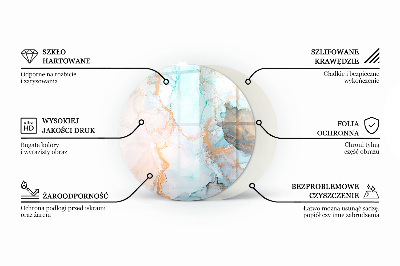 Round tempered glass hearth Floral detail in full bloom