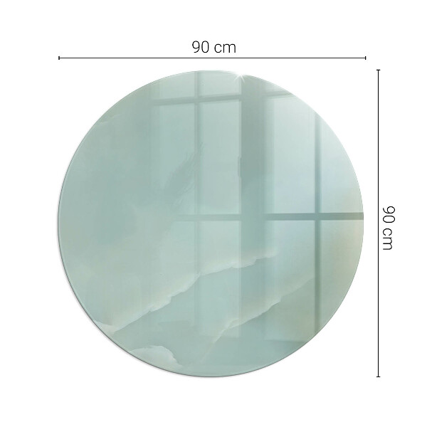 Round tempered glass hearth Marble motif in subtle tones