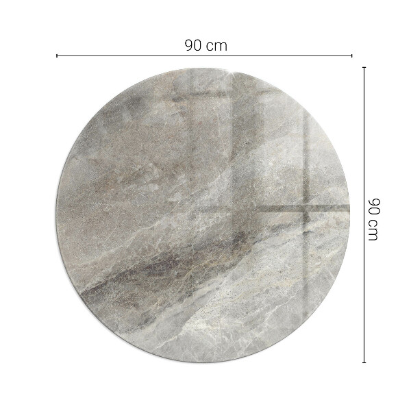 Round tempered glass hearth Stone-inspired pattern