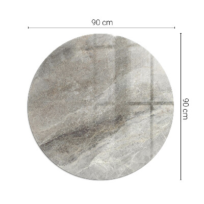 Round tempered glass hearth Stone-inspired pattern