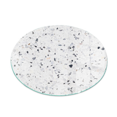Round tempered glass hearth Stone pattern with small accents