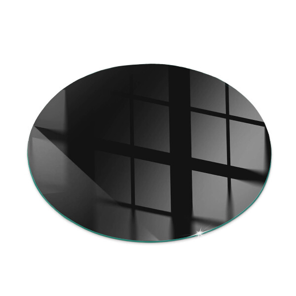 Round tempered glass hearth Color Black