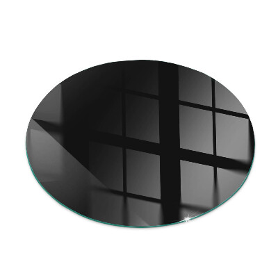 Round tempered glass hearth Color Black