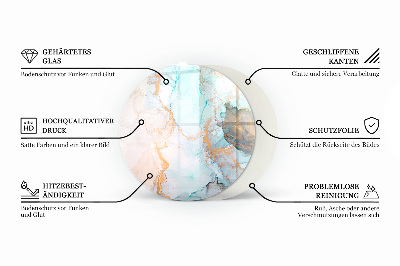 Round glass hearth Color: Gray-brown