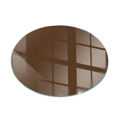 Round tempered glass hearth Color Brown