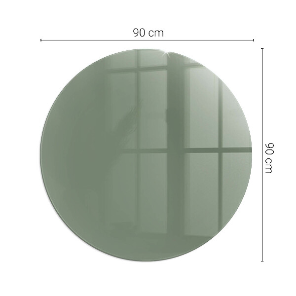 Round glass hearth Olive color
