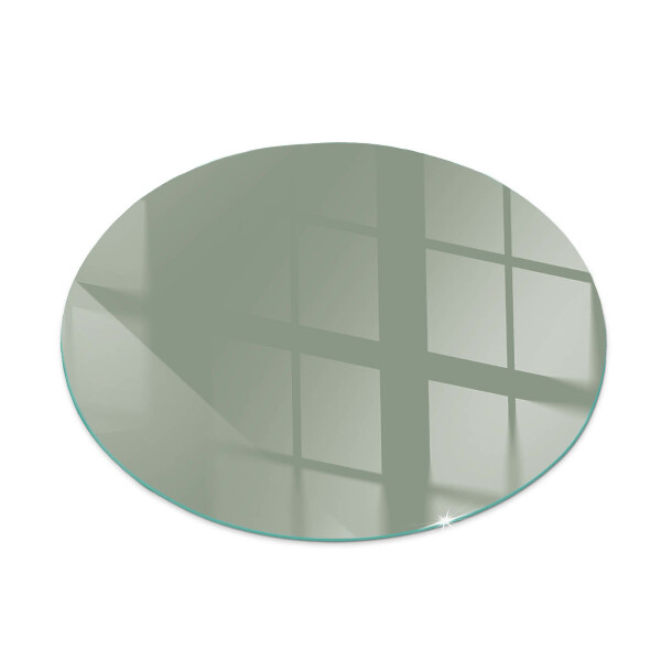 Round glass hearth Gray-green color