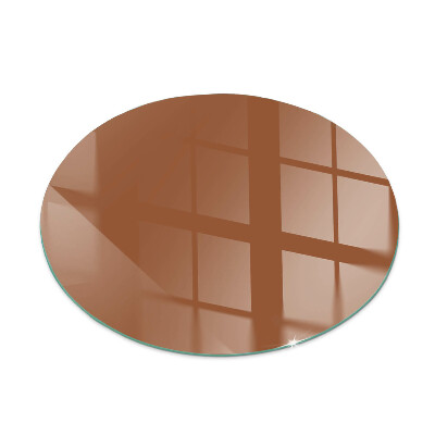 Round tempered glass hearth Color Brown