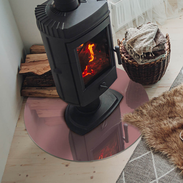 Round tempered glass hearth Color Pink