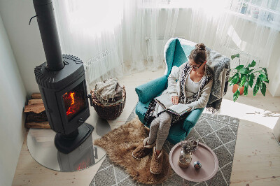 Round tempered glass hearth Light Cream Color