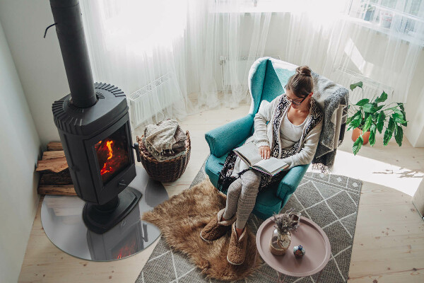 Round glass hearth for log burner Color Light gray