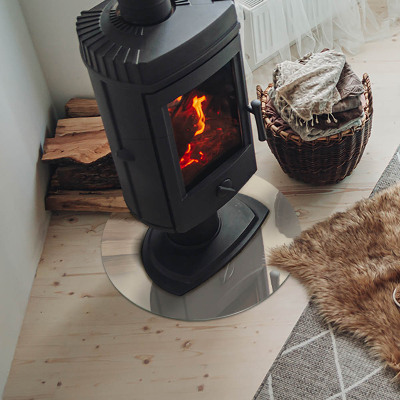 Round glass hearth Color Beige