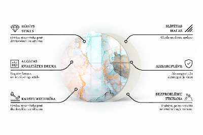 Round glass hearth Color Beige