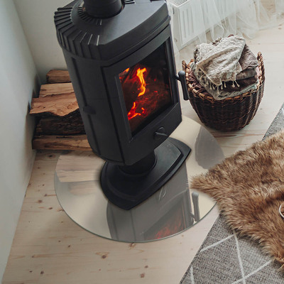 Round glass hearth Color Beige