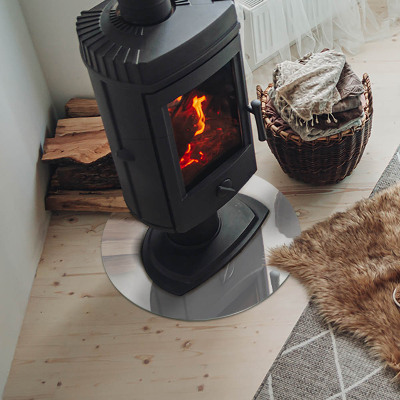 Round tempered glass hearth Color Gray