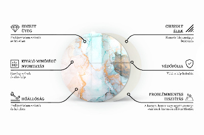 Round glass hearth Color White