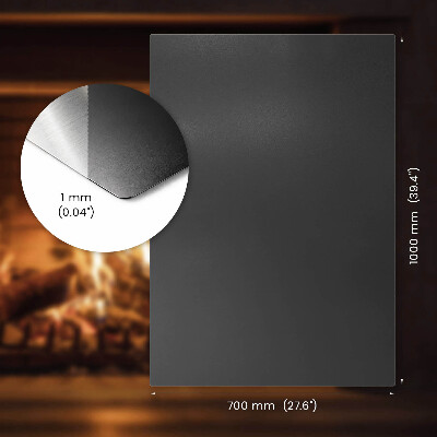 Rectangular hearth pad for fireplace industrial metal