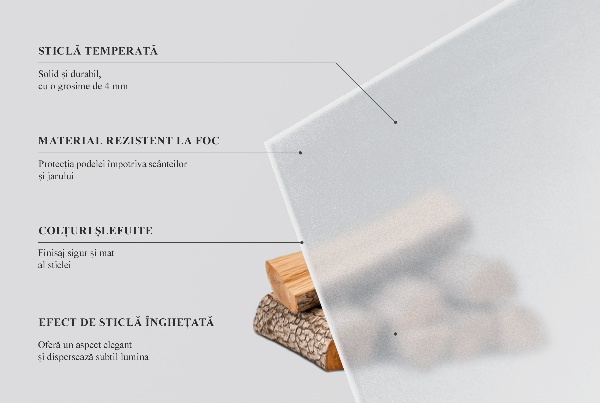 Rectangular hearth plate Frosted visual effect