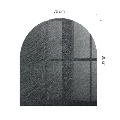 Semi oval glass hearth for stove Natural stone pattern