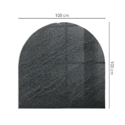 Semi oval glass hearth for stove Natural stone pattern