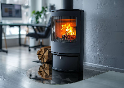 Half round tempered glass hearth Geometry in three dimensions