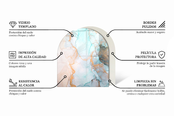 Half round tempered glass hearth Geometry in three dimensions