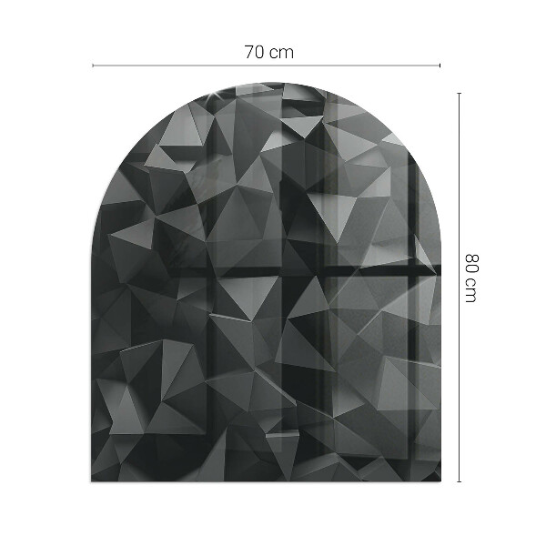 Half round tempered glass hearth Geometry in three dimensions