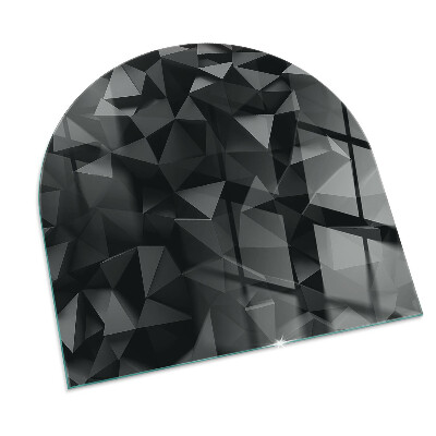 Half round tempered glass hearth Geometry in three dimensions