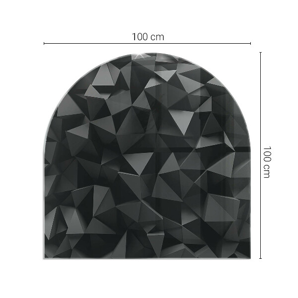 Half round tempered glass hearth Geometry in three dimensions