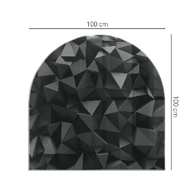 Half round tempered glass hearth Geometry in three dimensions