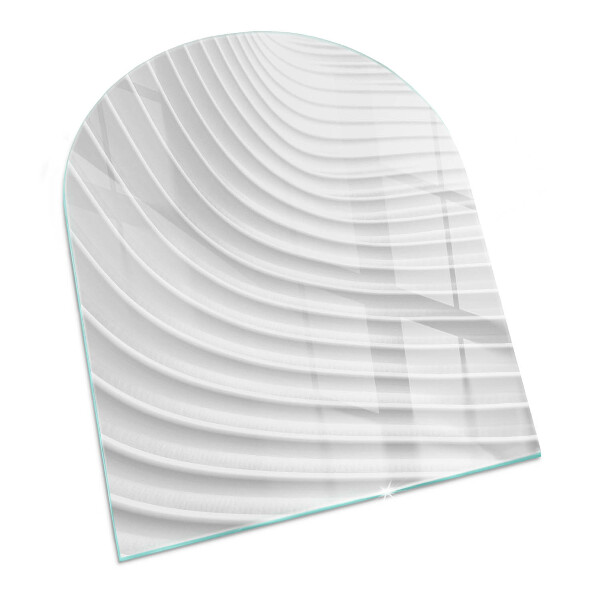 Semi oval glass hearth for stove Waves of subtle shapes