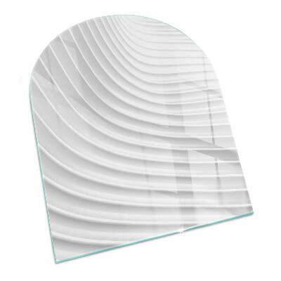 Semi oval glass hearth for stove Waves of subtle shapes