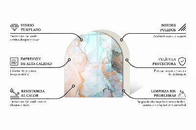 Semi oval glass hearth for stove Waves of subtle shapes