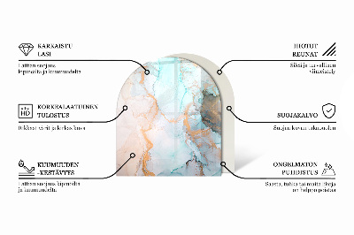 Semi oval glass hearth for stove Waves of subtle shapes