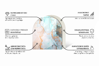 Semi oval glass hearth for stove Waves of subtle shapes
