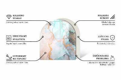 Semi oval glass hearth for stove Waves of subtle shapes