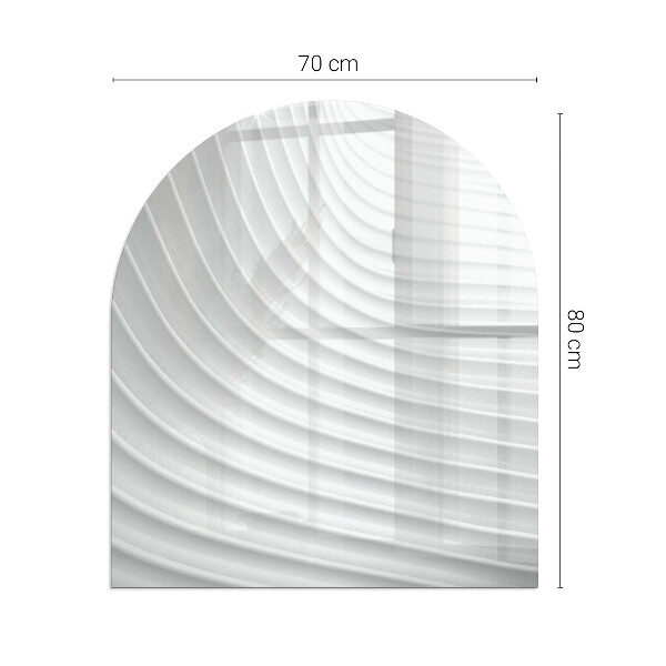 Semi oval glass hearth for stove Waves of subtle shapes