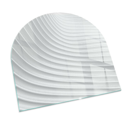 Semi oval glass hearth for stove Waves of subtle shapes