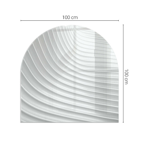 Semi oval glass hearth for stove Waves of subtle shapes