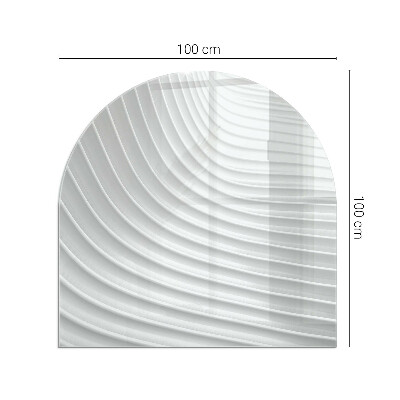 Semi oval glass hearth for stove Waves of subtle shapes